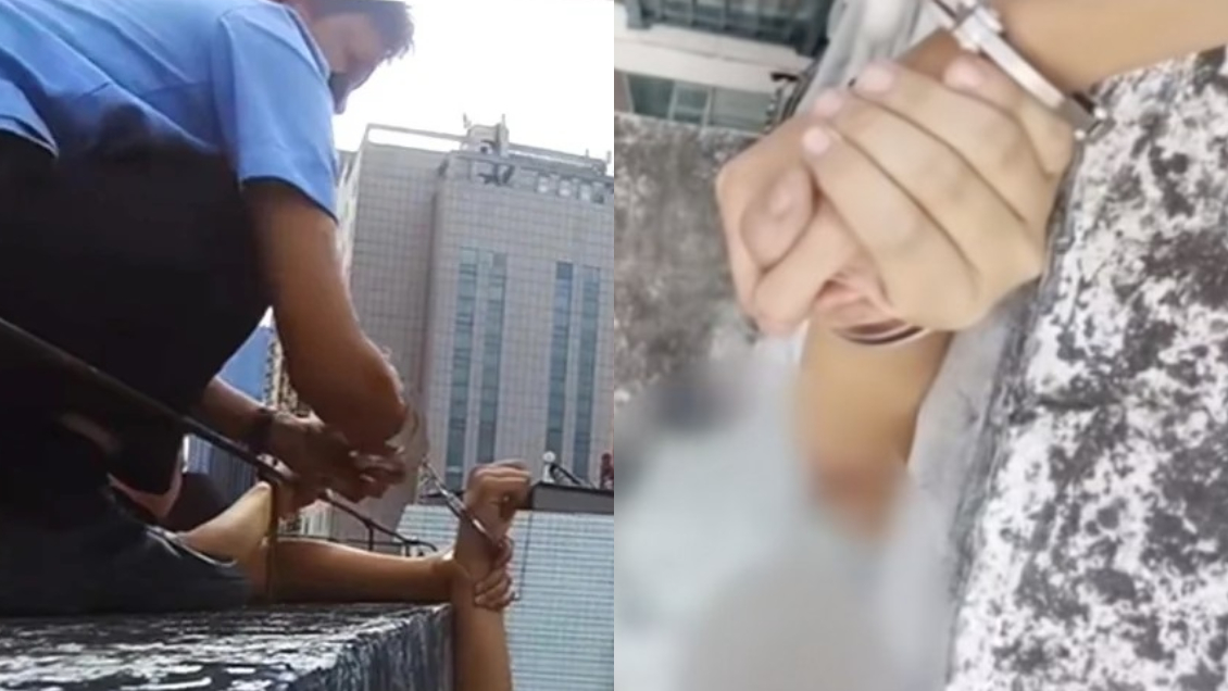 Policía se esposó a hombre que se iba a lanzar de edificio y le salvó la vida