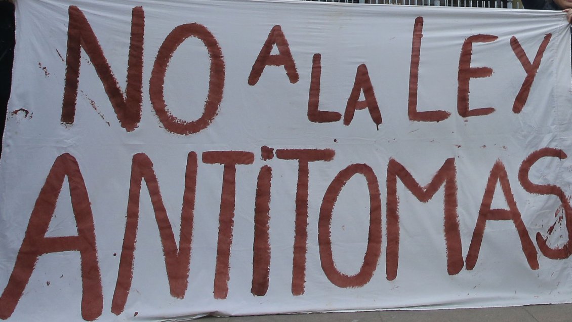 Protesta contra ley de usurpaciones mantiene cortado camino del Biobío