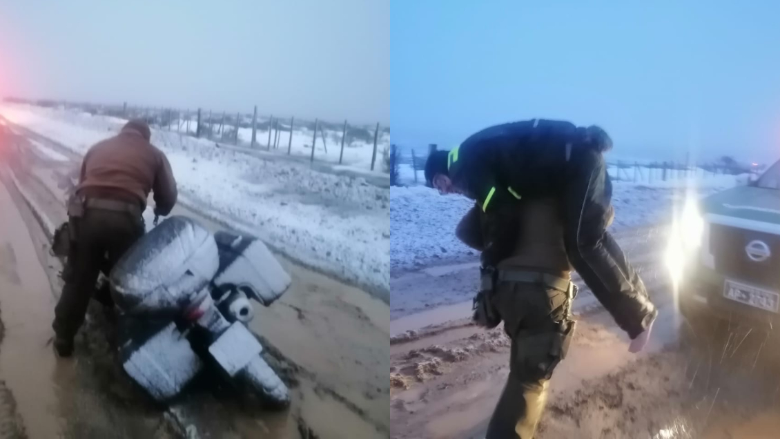 Rescatan a motoquero brasileño que sufrió un accidente en Tierra del Fuego