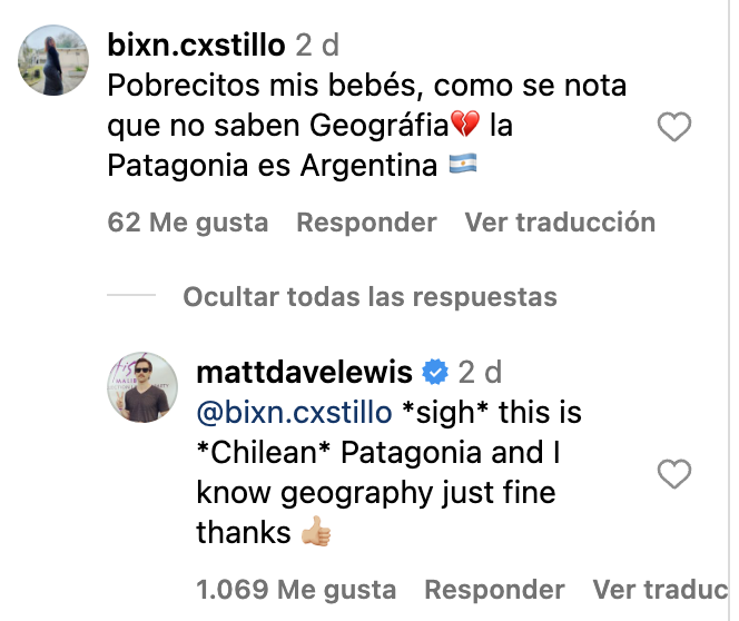 Matthew Lewis responde a fan argentino