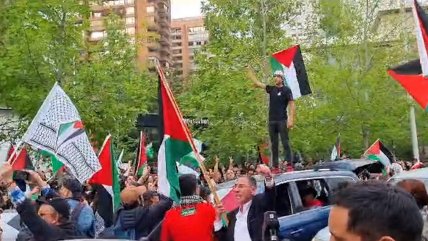   Propalestinos protestan en la embajada de Israel en Chile 