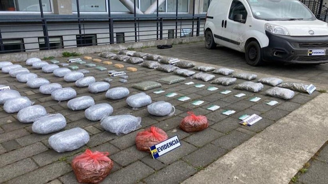 PDI decomisó más de 72 kilos de drogas que iban hacia Valdivia