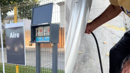 $300: Conductores molestos por cobro de aire en bencinera de Santiago