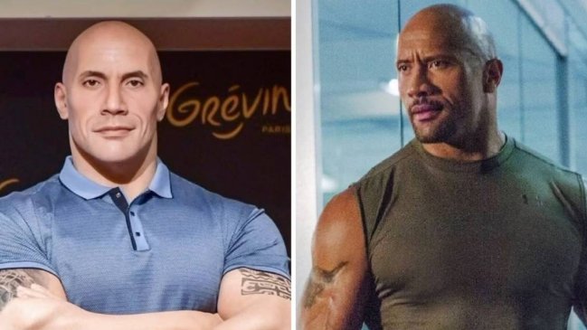 Dwayne Johnson molesto por color de piel de estatua de cera de Francia