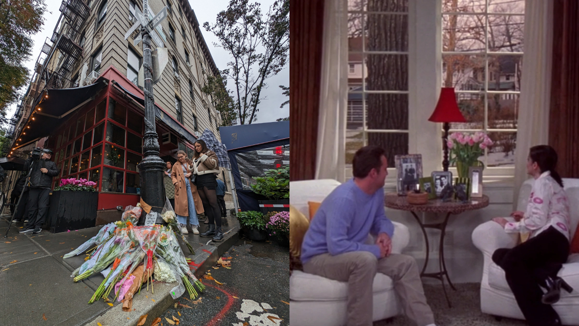 Fans dejan flores en la residencia de 