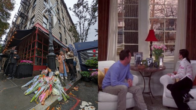 Fans dejan flores en la residencia de 