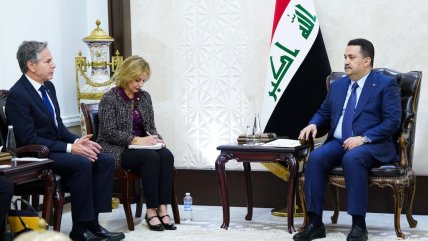  Blinken llegó de sorpresa a Irak  