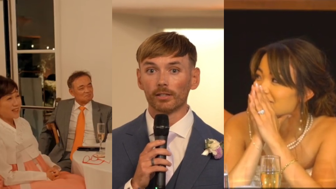 Estudió coreano en secreto durante un año para sorprender a su novia con discurso de bodas
