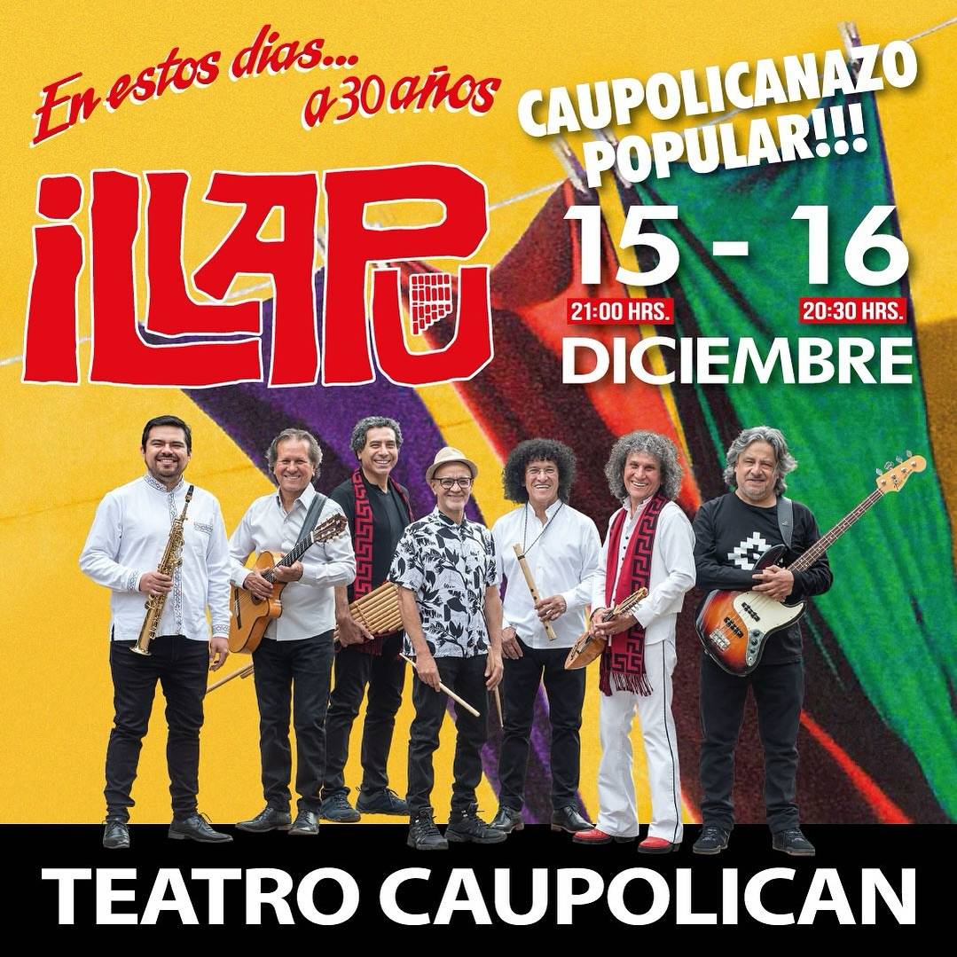 illapu realizará dos conciertos en el teatro caupolicán