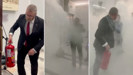   Diputado polaco usó un extintor contra un símbolo religioso judío 