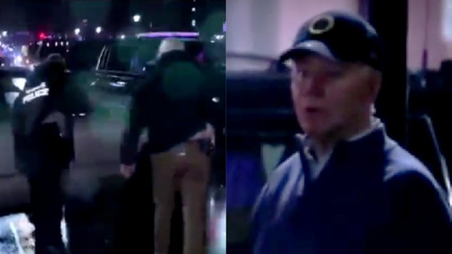 Auto chocó contra caravana de Biden