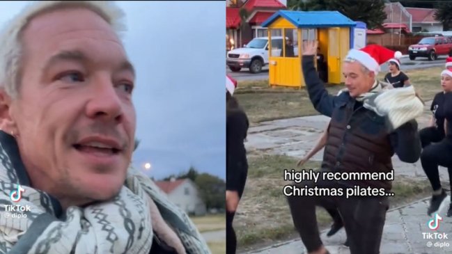 Diplo hizo sorpresiva visita a Chile: practicó pilates con vecinas en Punta Arenas
