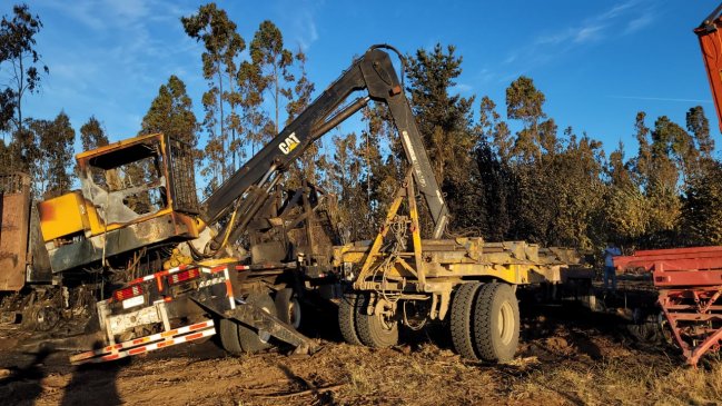 CAM se adjudicó atentado diurno que destruyó maquinaria en Nueva Imperial