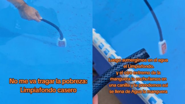 Hombre limpió su piscina con poco dinero y se hizo viral en TikTok