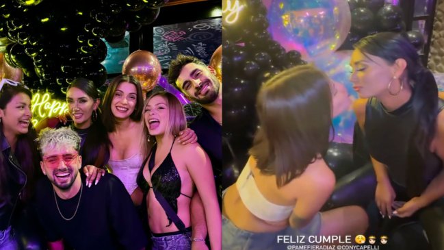 Cony Capelli celebró su cumpleaños con beso a Pamela Díaz