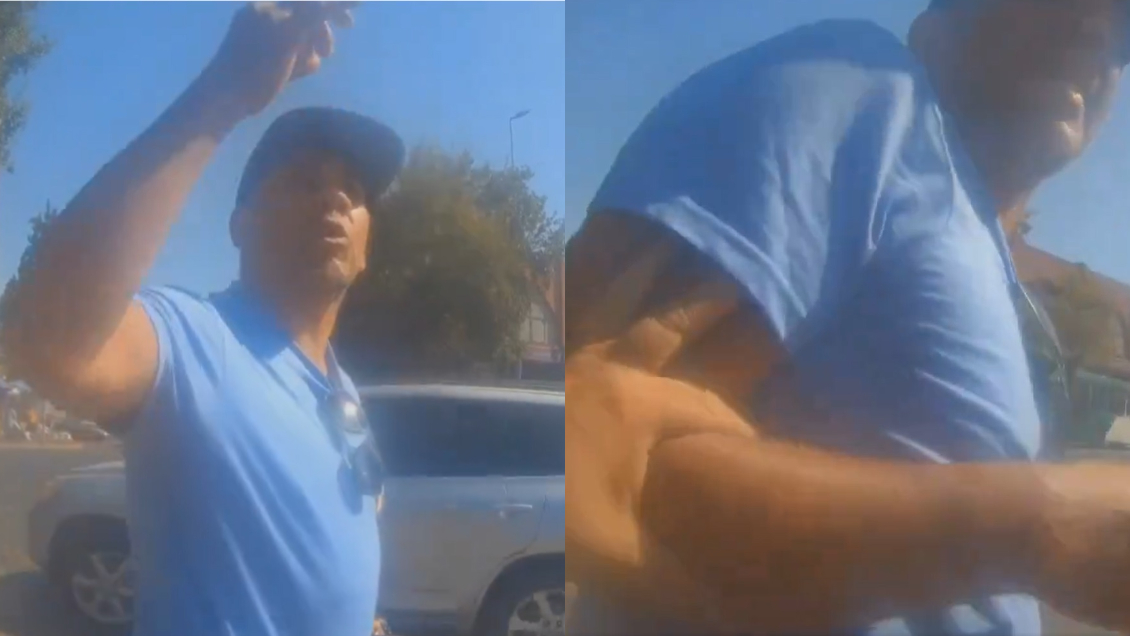 Ciclista grabó furioso cruce con DJ Black en plena Alameda: Acusó golpes y amenazas
