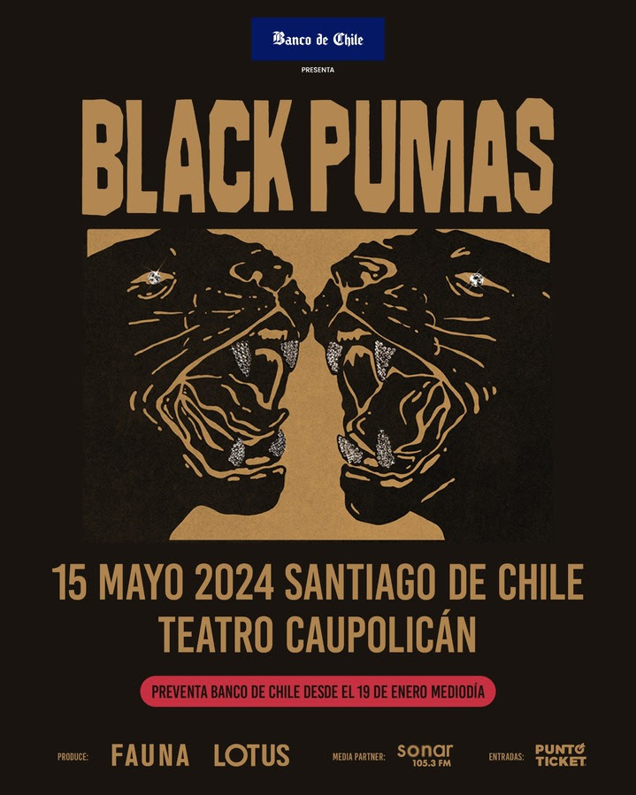 el afiche del show de blakc pumas en chile 2024