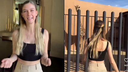  Critican a influencer por tener una jirafa como mascota  