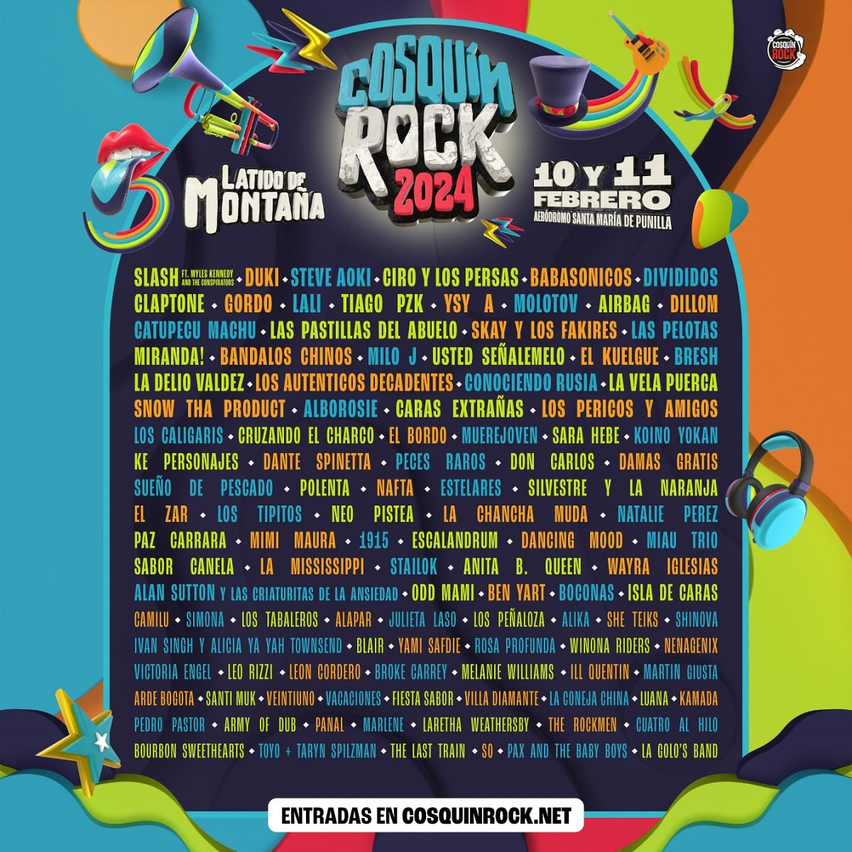 el line up completo del festival cosquin rock 2024