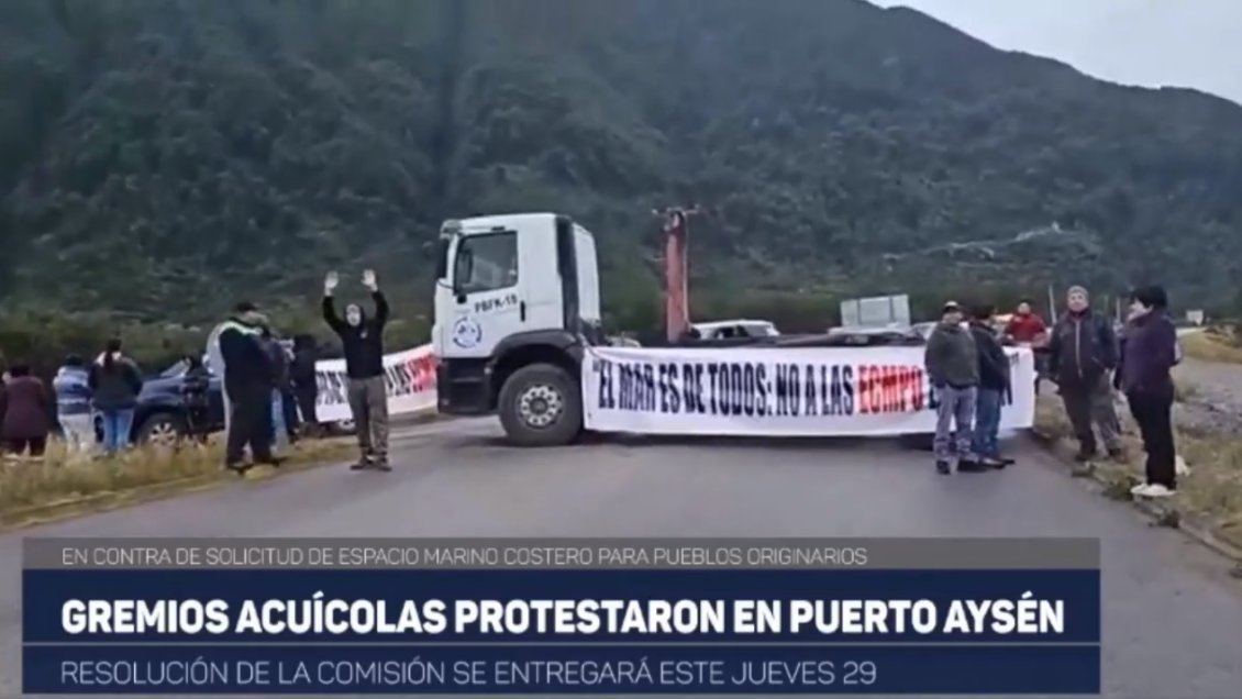 Aysén: Pescadores y gremios protestan contra la Ley Lafkenche