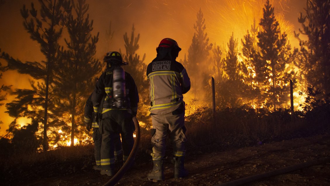 Cuatro incendios forestales se mantienen en combate en La Araucanía