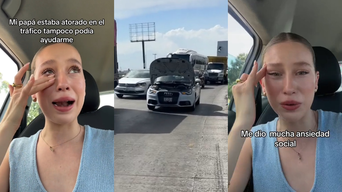 Joven llora al quedarse en panne por falta de bencina: 