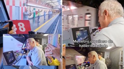   Conductor de Metro fue aplaudido por pasajeros al jubilar tras 44 años de servicio 