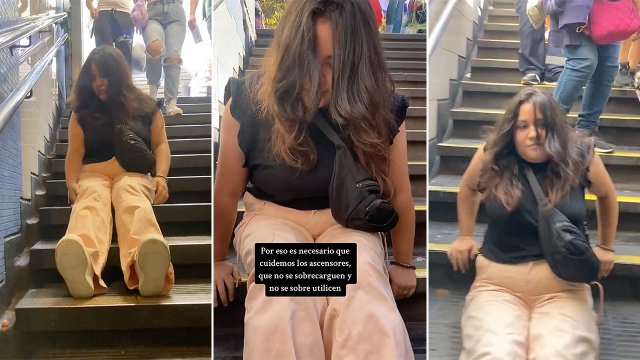 [Video] Joven en silla de ruedas debió arrastrarse para subir escaleras ...