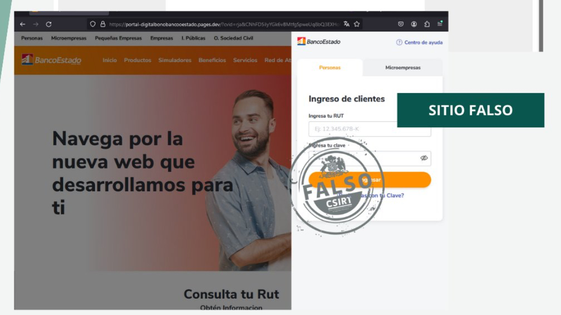 No caigas: Reportan sitio web que se hace pasar por el de Banco Estado