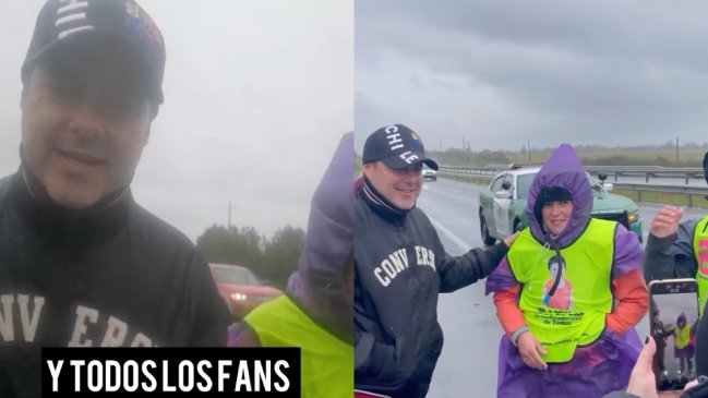 Paolo Meneguzzi se encontró con madre que camina hasta Santiago por su hijo con distrofia