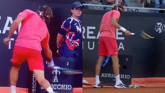 [VIDEO] Tsitsipas vivió un minuto de furia frente a Struff en el Masters 1.000 de Roma