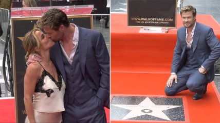   Chris Hemsworth dedicó a su esposa estrella en el Paseo de la Fama 