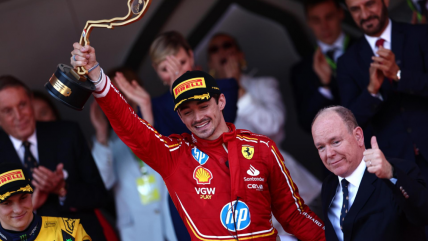   Charles Leclerc celebró su primera corona en el Gran Premio de Mónaco 