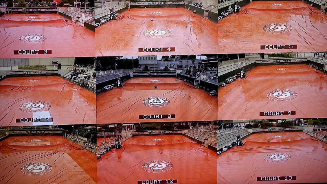 Roland Garros suspendió gran parte de los duelos de este miércoles por lluvia