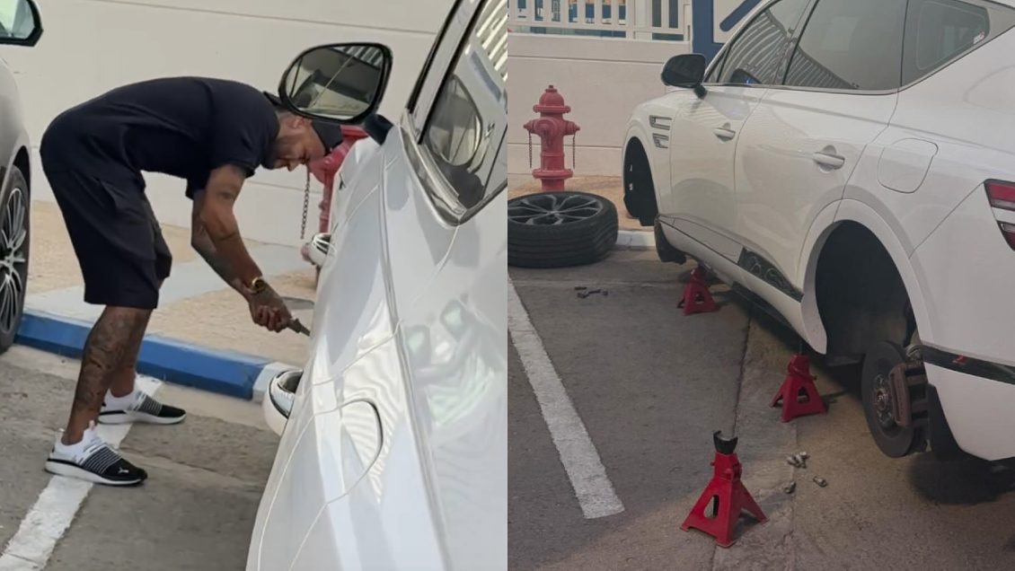 [VIDEO] Neymar le pinchó el auto a un compañero en respuesta a una broma