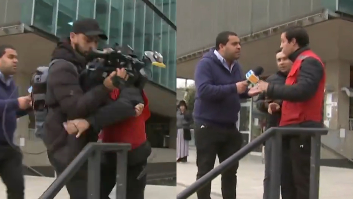 Equipo de CHV fue agredido a las afueras de la Municipalidad de Recoleta