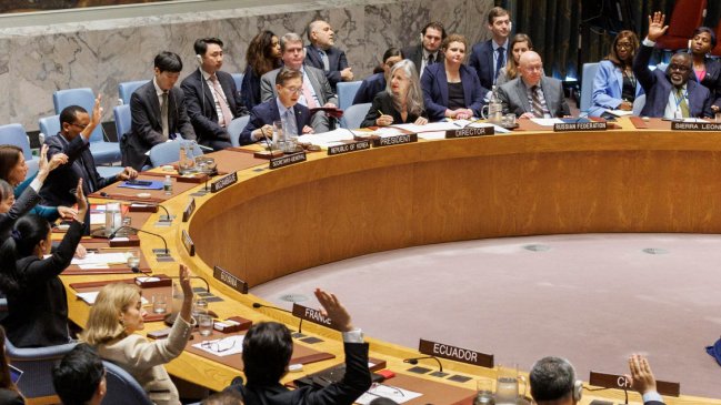  Consejo de Seguridad aprobó resolución de EEUU de propuesta de tregua en Gaza  