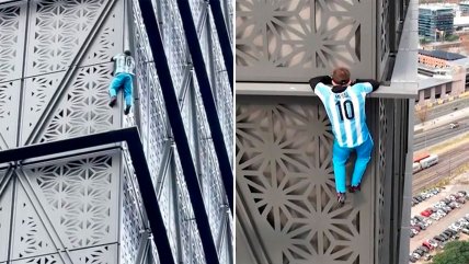  Hombre quiso escalar edificio de 30 pisos en Argentina  