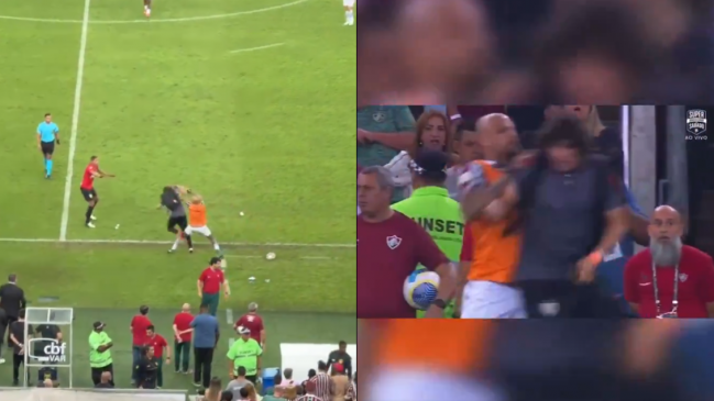   [VIDEO] Felipe Melo agredió al jefe de prensa rival en la agónica caída de Fluminense 
