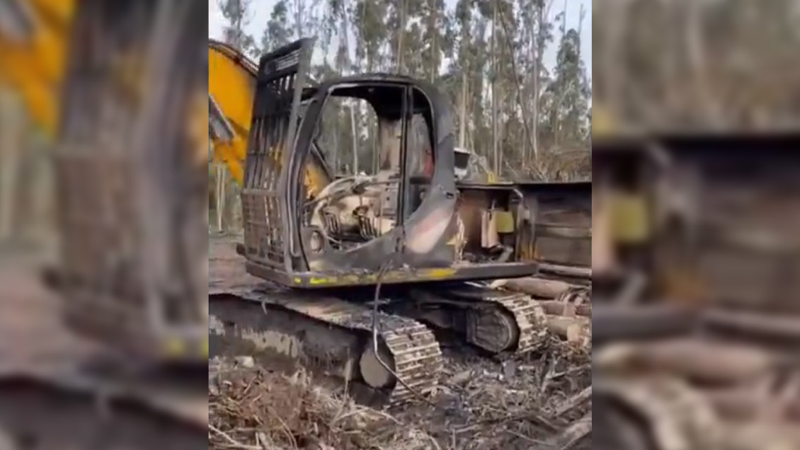 Dos máquinas fueron quemadas en ataque incendiario en Nueva Imperial