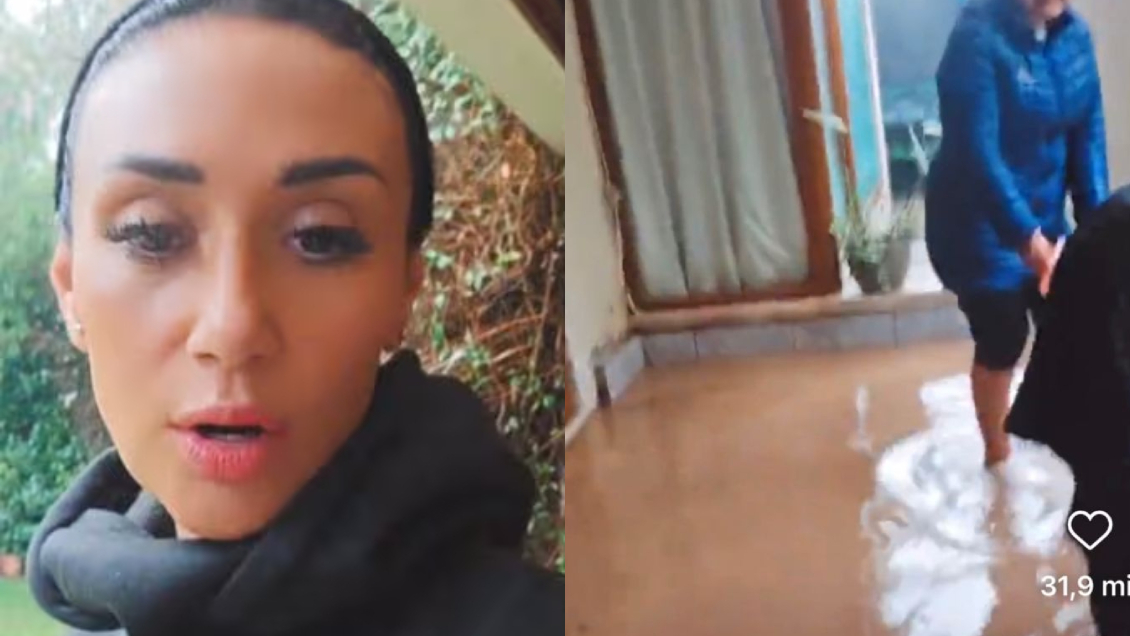 Pamela Díaz mostró cómo se inundó parte de su casa en medio de las lluvias