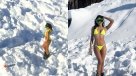 Captan a turista fotografiándose en bikini a -6°C en Farellones..