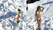   Captan a turista fotografiándose en bikini a -6°C en Farellones 