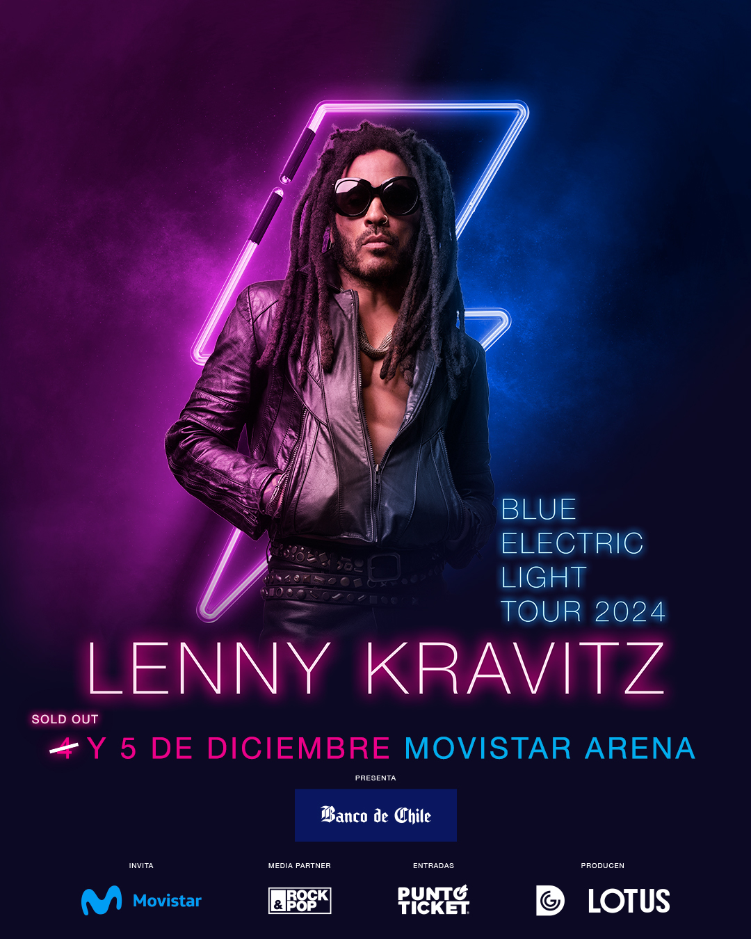Lenny Kravitz en Chile Movistar Arena