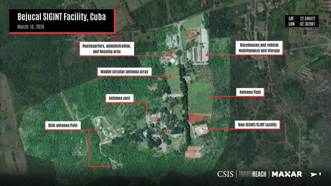   Imágenes satelitales muestran supuestas nuevas bases de espionaje chino en Cuba 