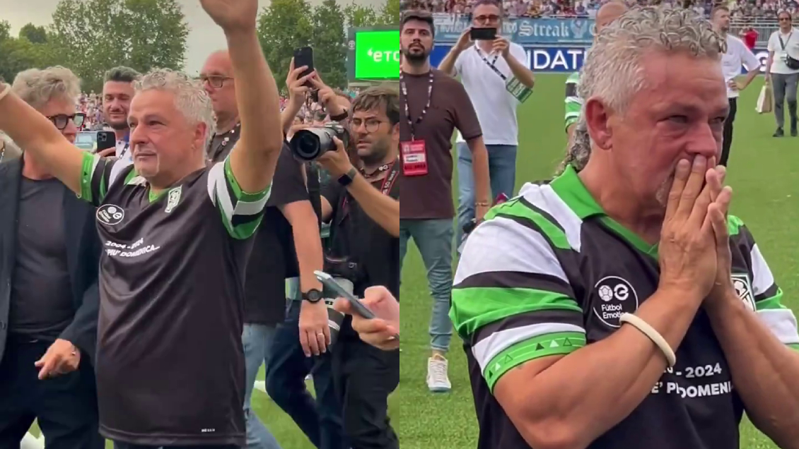 [VIDEO] Roberto Baggio se emocionó hasta las lágrimas en homenaje en duelo de leyendas