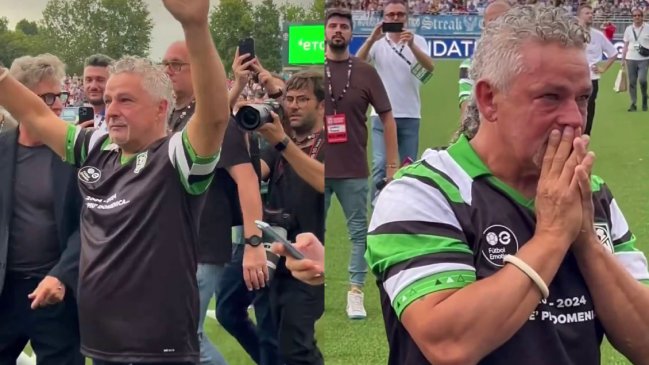 [VIDEO] Roberto Baggio se emocionó hasta las lágrimas en homenaje en duelo de leyendas