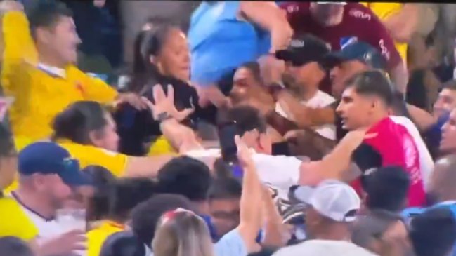 [VIDEO] El puñetazo en el rostro que recibió Darwin Núñez en trifulca con hinchas colombianos