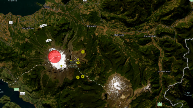   Volcán Villarrica: Amplían perímetro de seguridad 