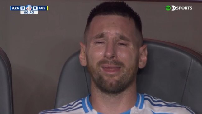   [VIDEO] ¡Desconsolado! Messi estalló en llanto tras salir lesionado en la final de Copa América 